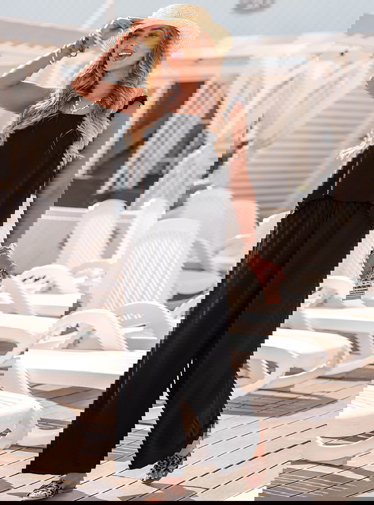 Czarny komplet bluzka i spodnie...