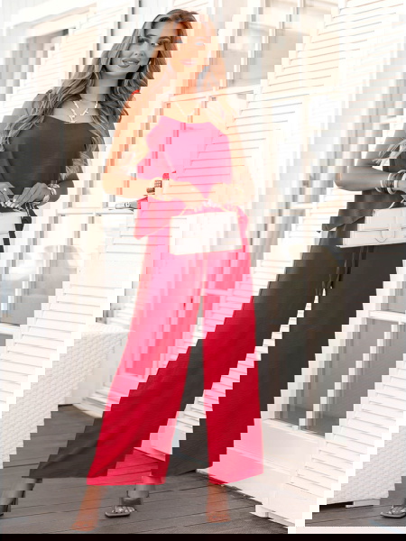 Malinowy komplet bluzka i... 2