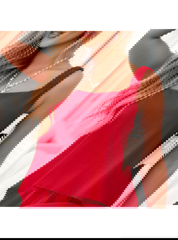 Malinowy komplet bluzka i spodnie...