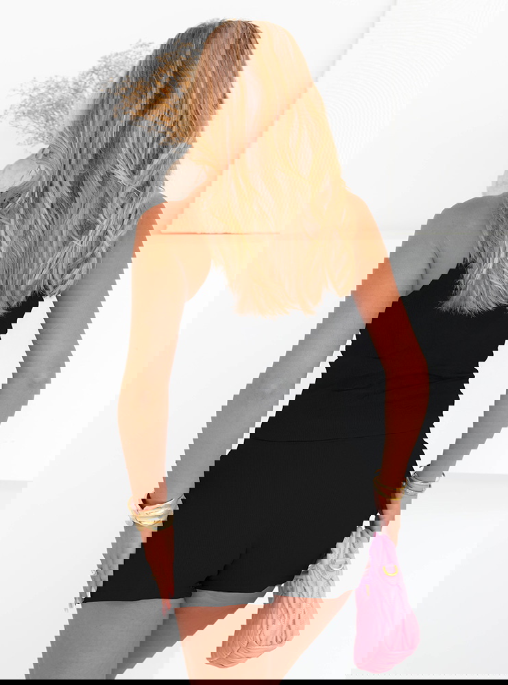 Czarny komplet top ze spodenkami Goro