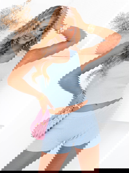 Błękitny komplet top ze... 2