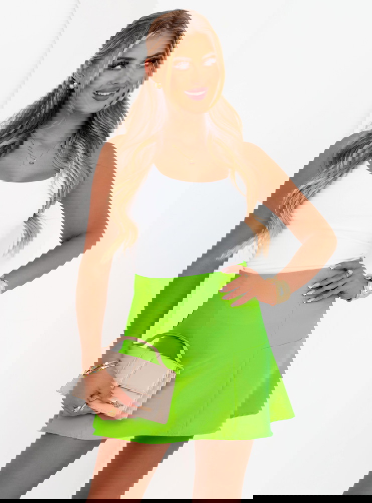 Zielona rozkloszowana spódniczka mini...