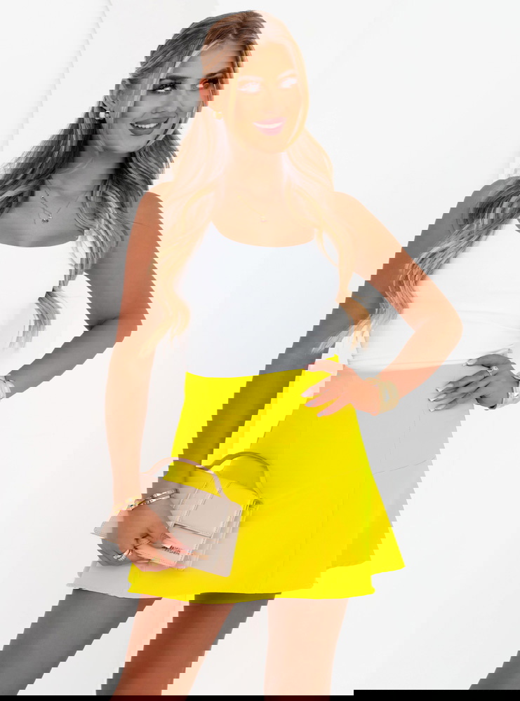 Cytrynowa rozkloszowana spódniczka...