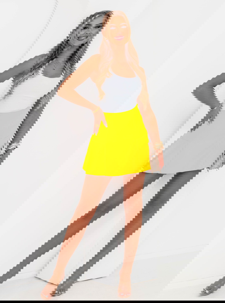 Cytrynowa rozkloszowana spódniczka...