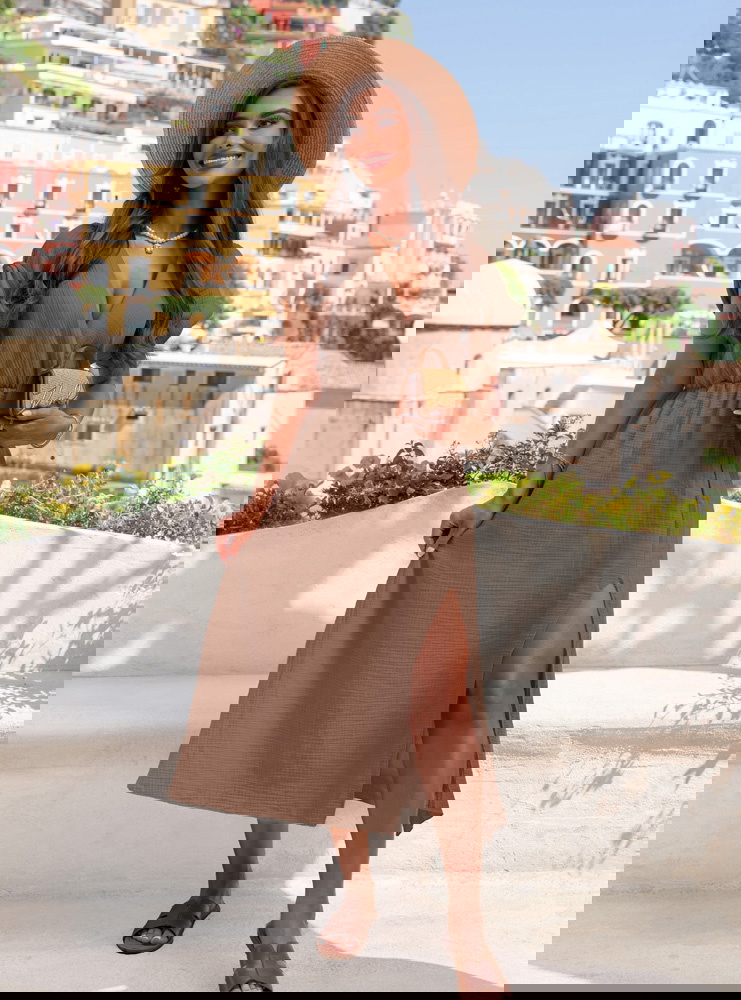 Muślinowa sukienka z przekładanym...