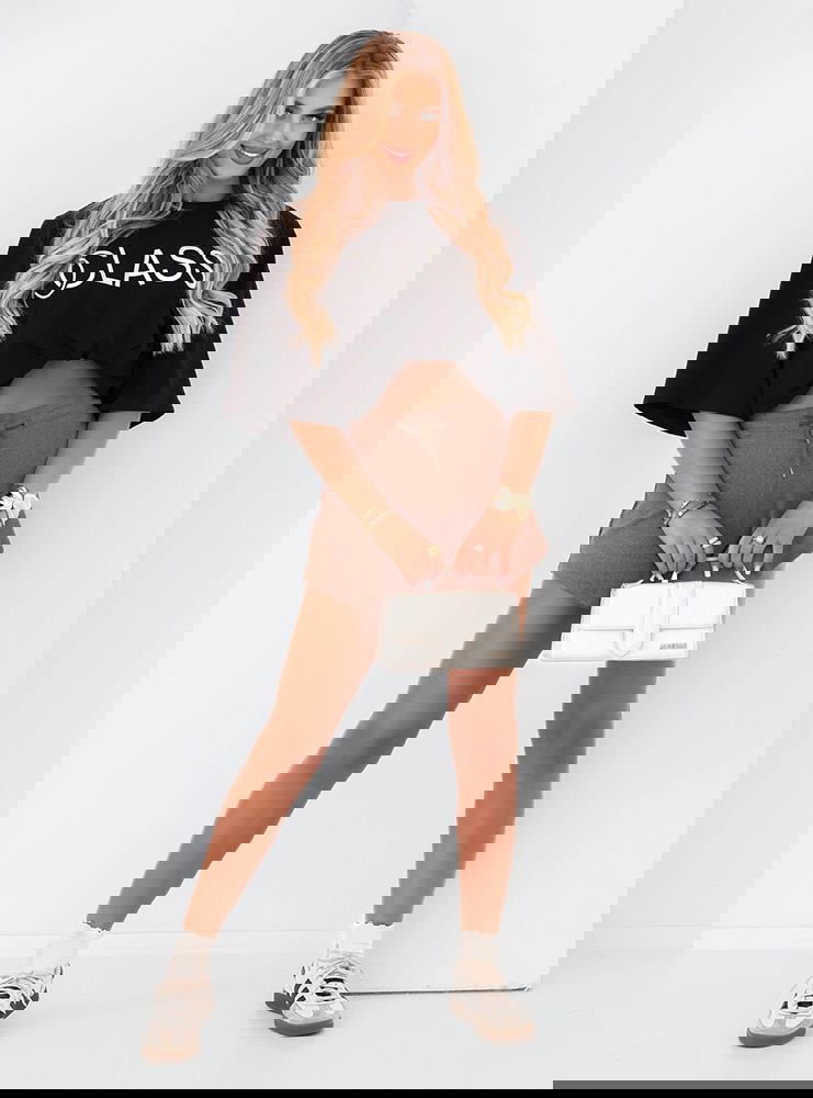 Prążkowane spodenki z wiązaniem...