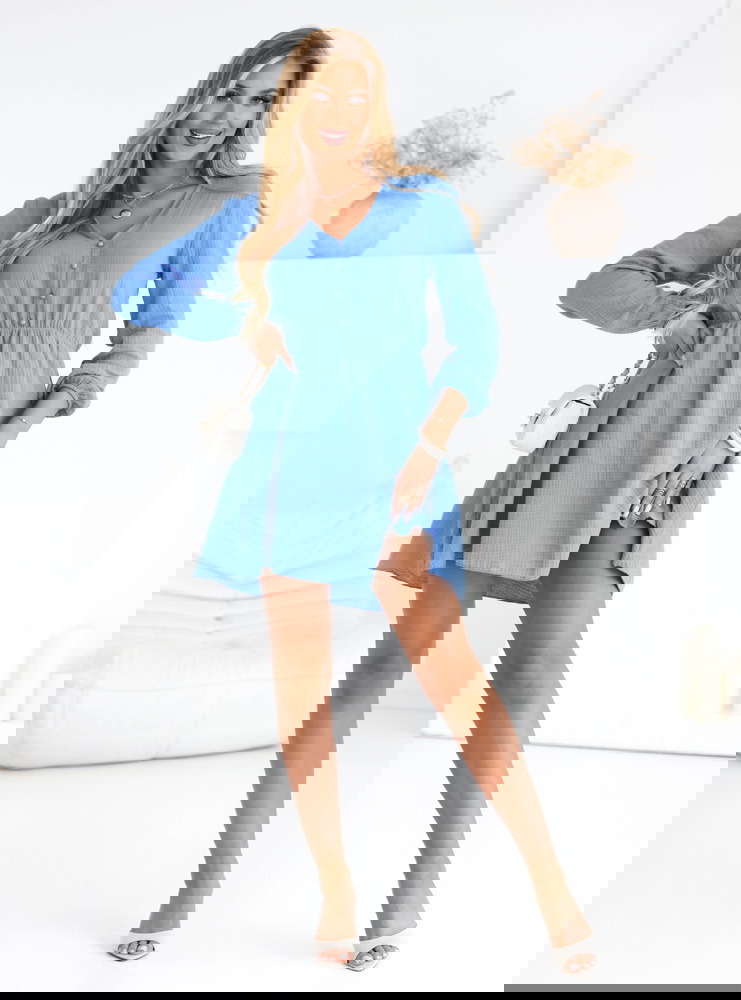 Niebieska muślinowa rozkloszowana...