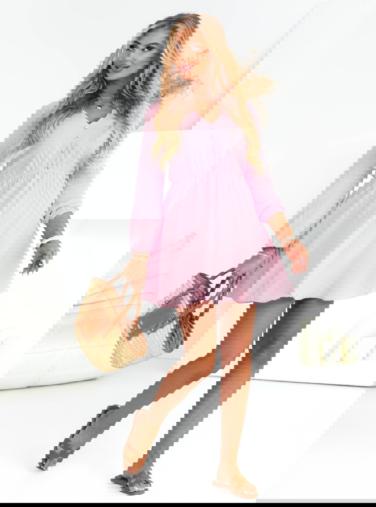 Pudrowa muślinowa rozkloszowana...