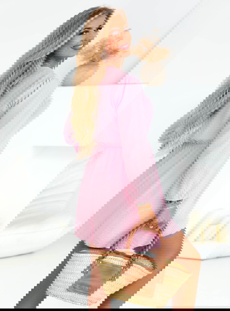 Pudrowa muślinowa rozkloszowana...