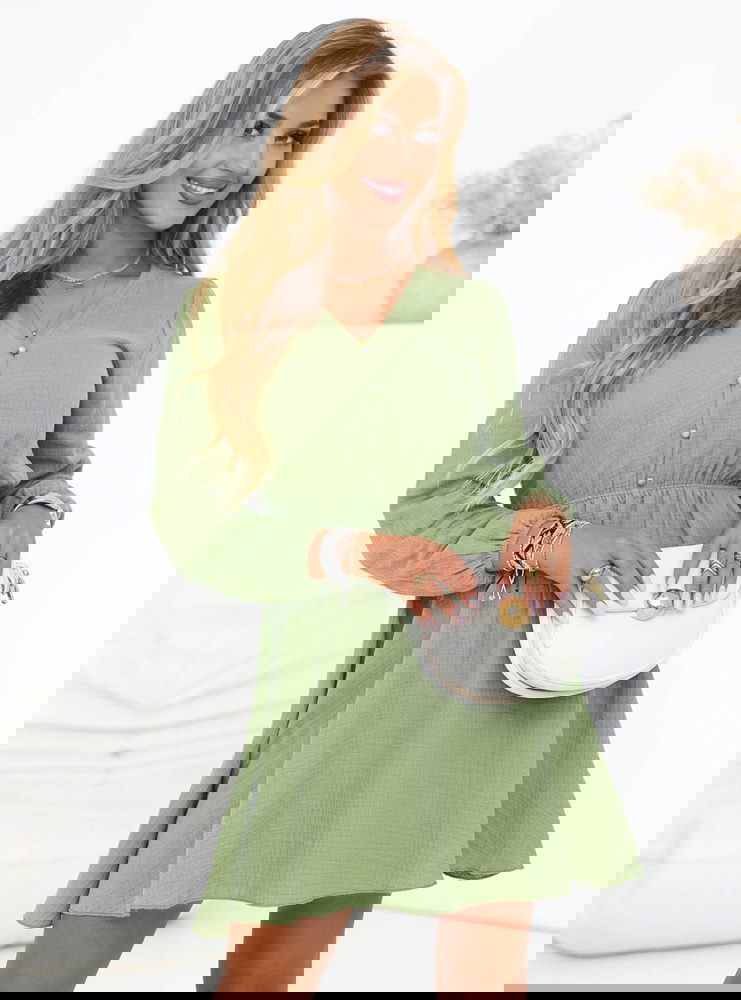 Muślinowa rozkloszowana sukienka mini...