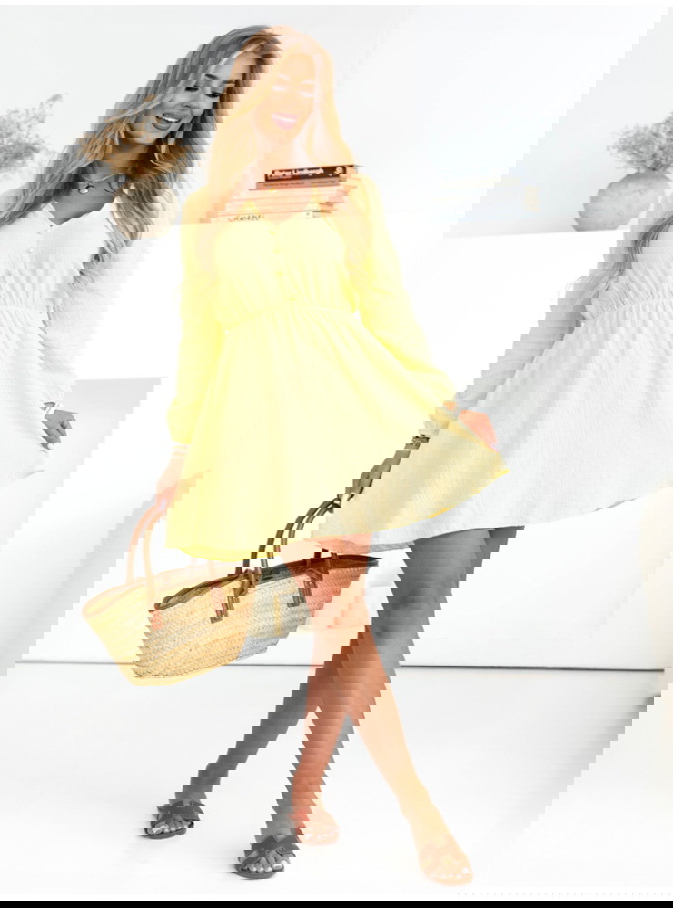 Muślinowa rozkloszowana sukienka mini...