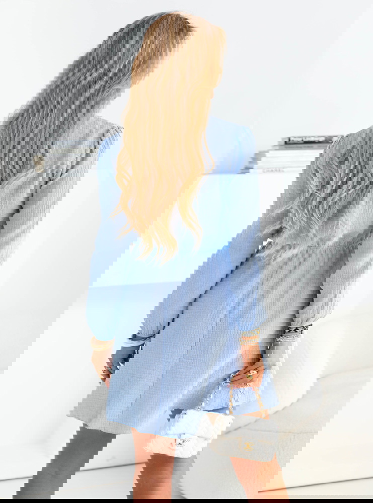 Błękitna muślinowa rozkloszowana...