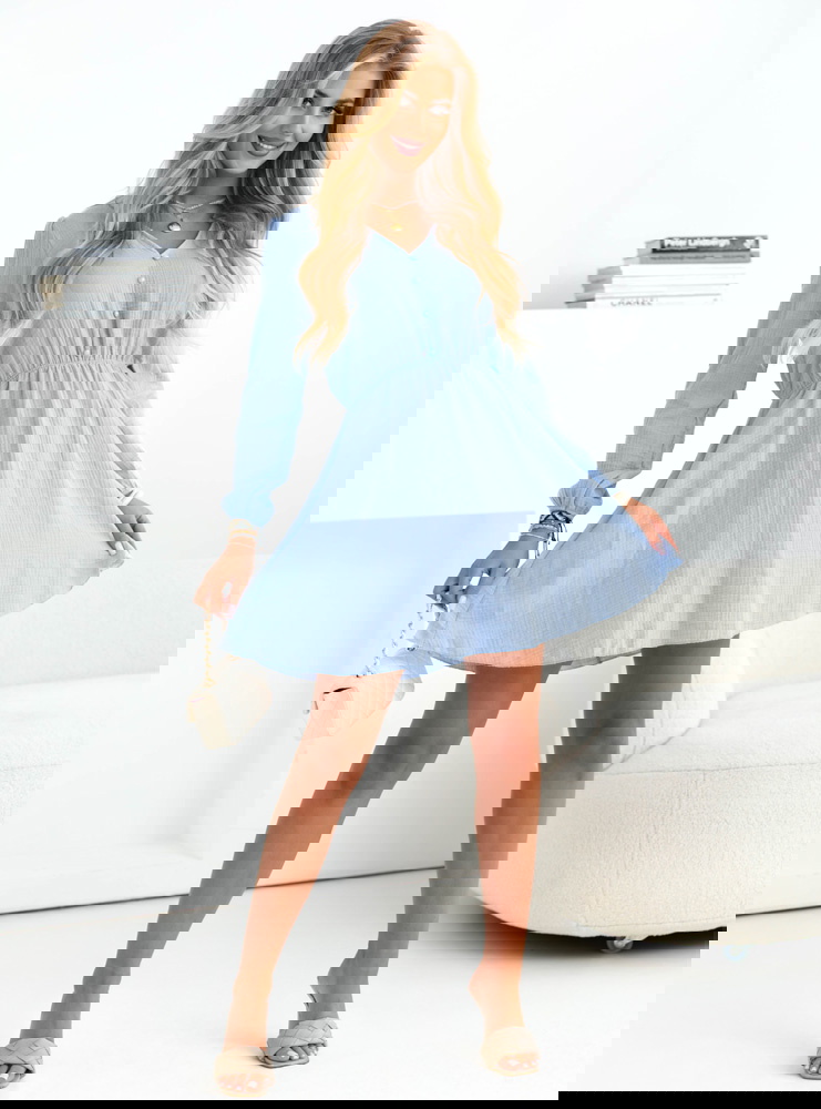 Błękitna muślinowa rozkloszowana...