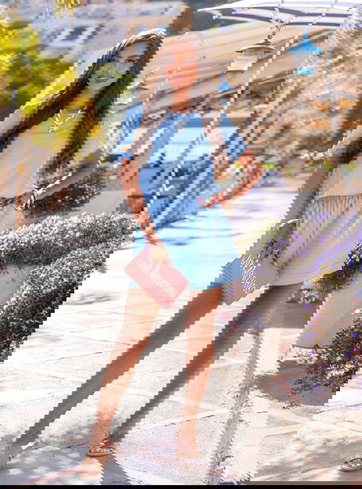 Błękitny komplet koszulka i szorty Tamo