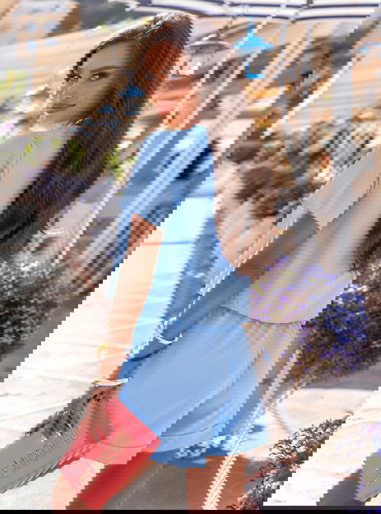 Błękitny komplet koszulka i szorty Tamo