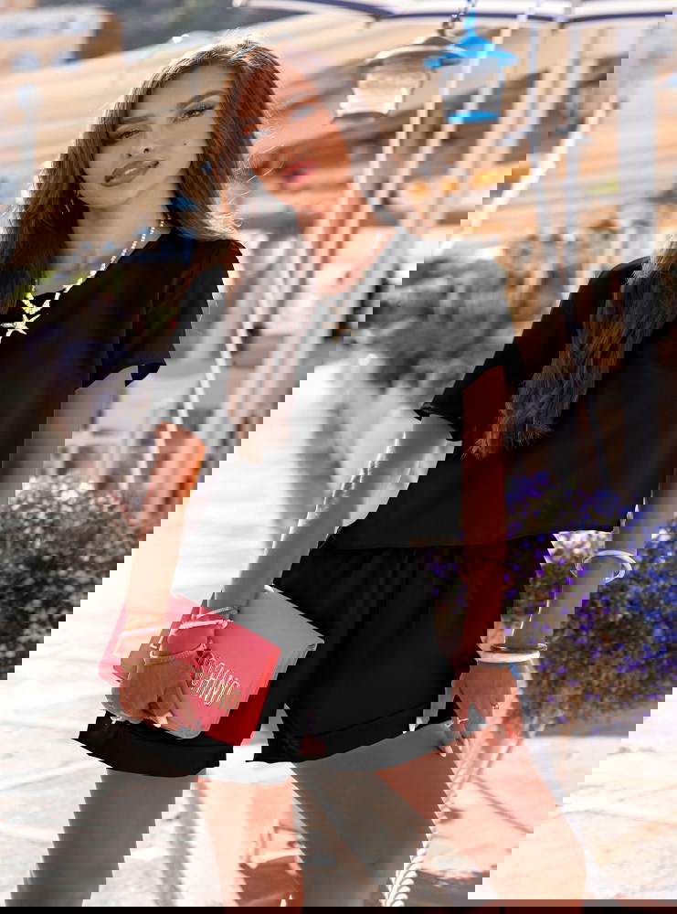 Czarny komplet koszulka i szorty Tamo