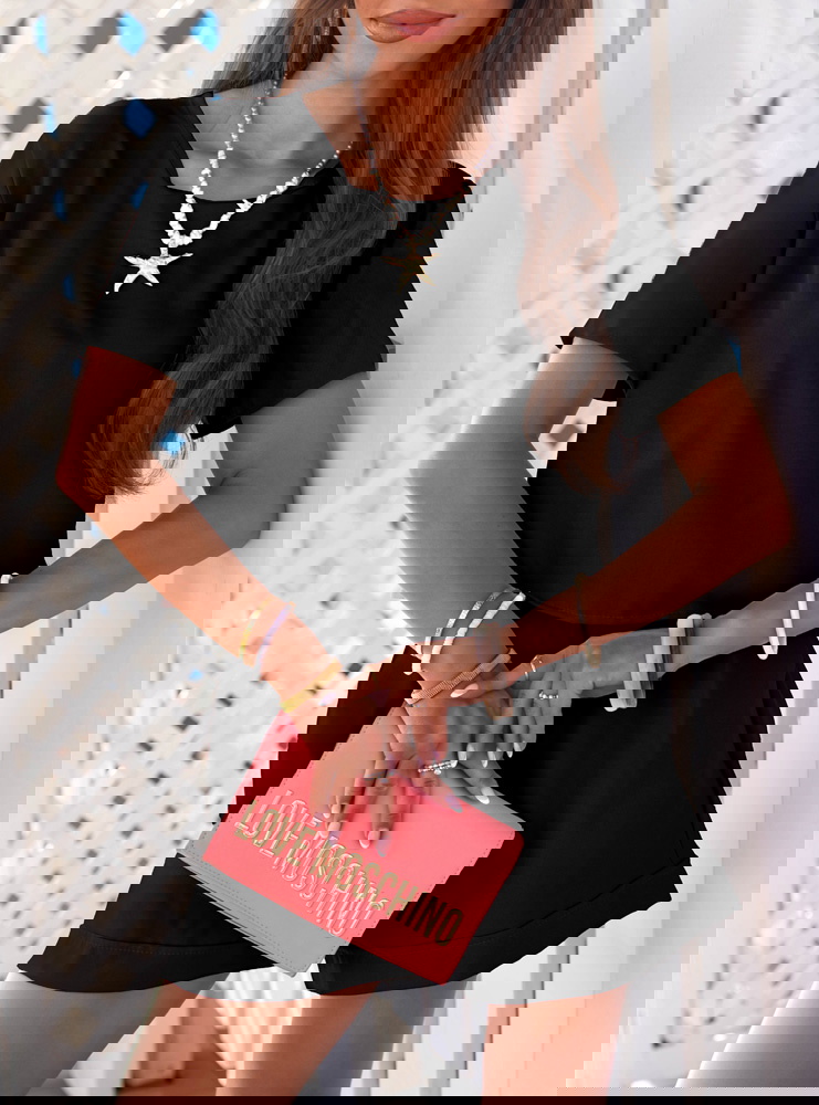 Czarny komplet koszulka i szorty Tamo