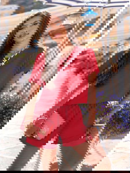 Malinowy komplet koszulka i... 2