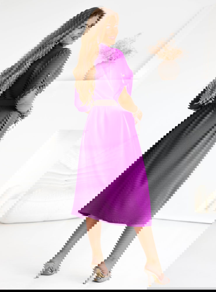 Sukienka midi z paskiem Jorien - fuksja