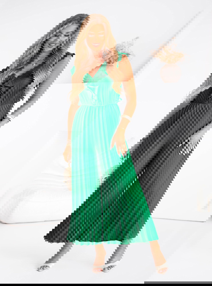 Plisowany kombinezon z falbankami...