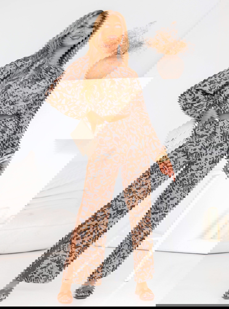 Komplet bluza i spodnie w panterkę...