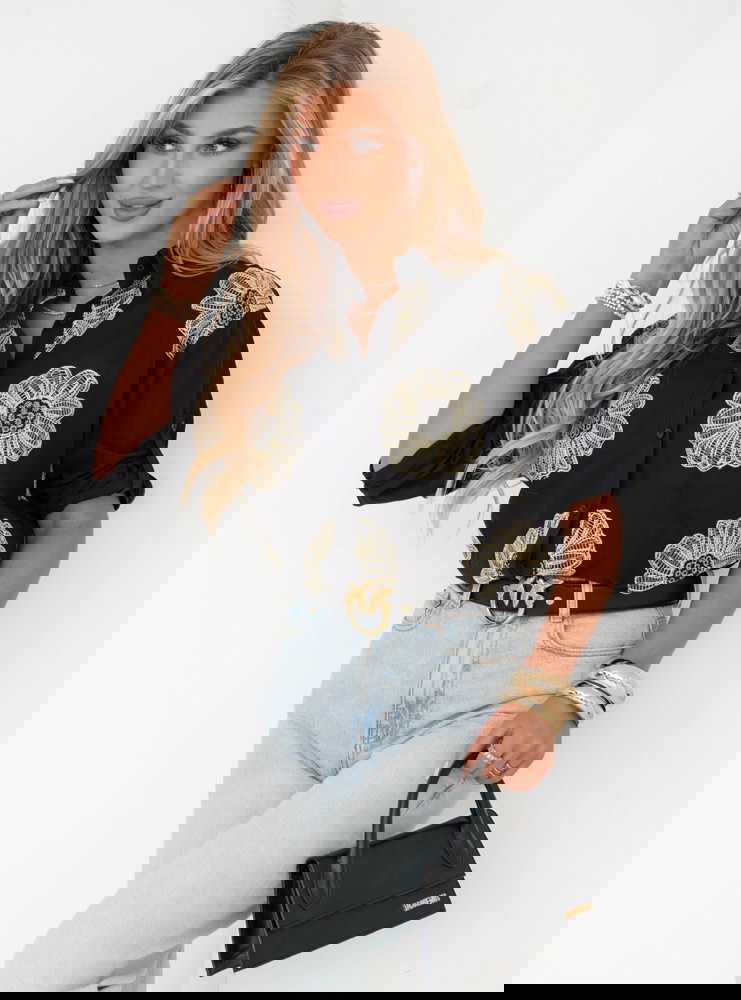 Czarna koszula w kwiaty Laurelei