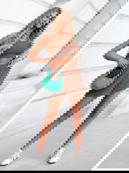 Prążkowany komplet top i... 2