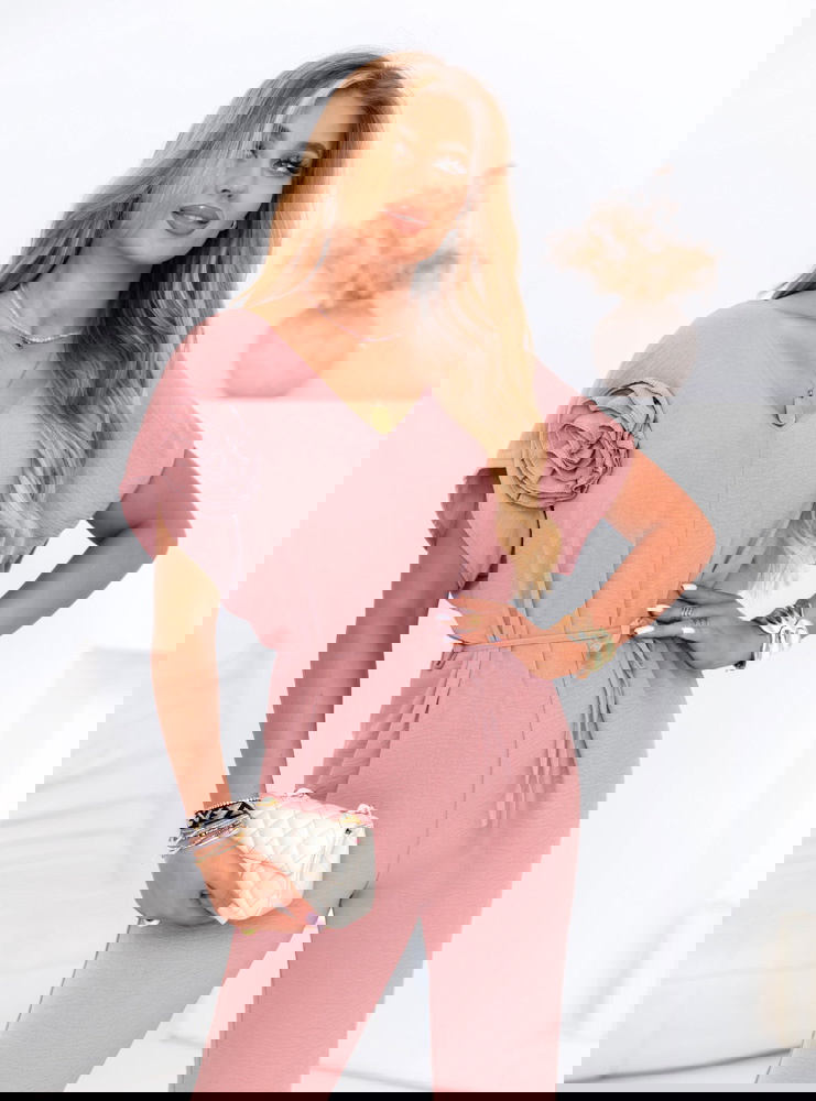 Kombinezon z ozdobną różą Elosa -...