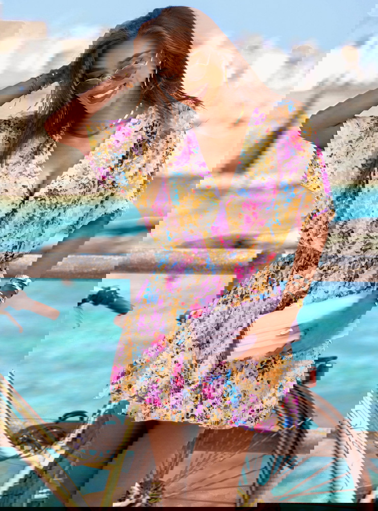 Wzorzysty kombinezon jak sukienka z...