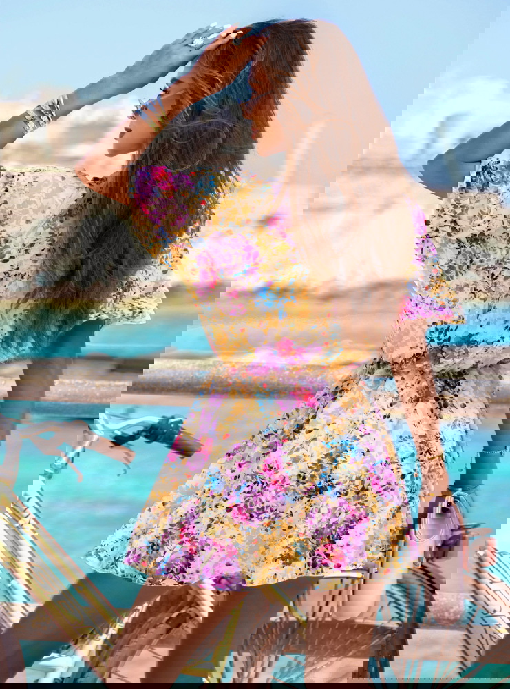 Wzorzysty kombinezon jak sukienka z...