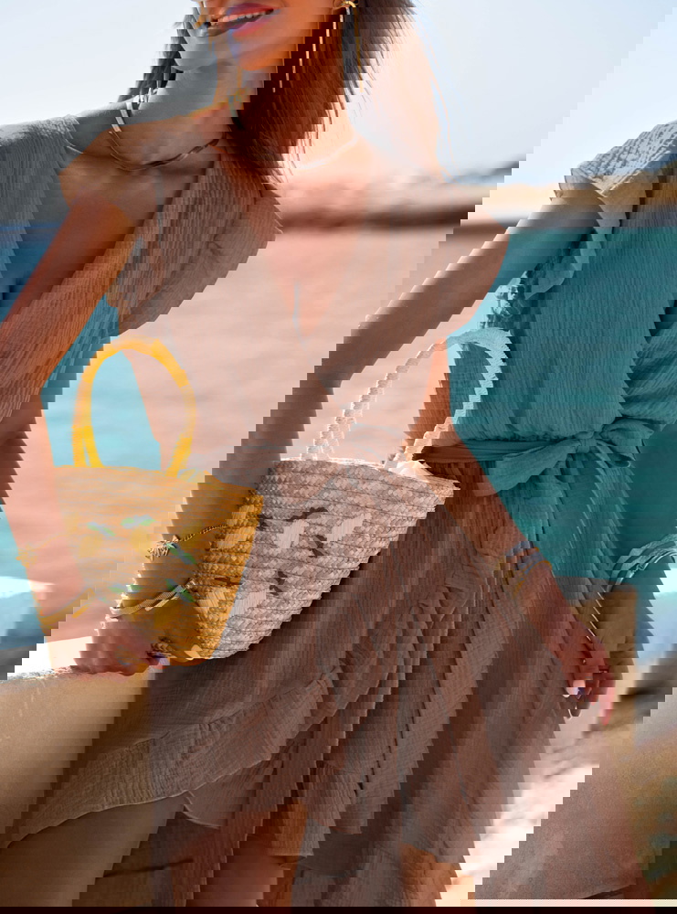 Muślinowa asymetryczna sukienka z...