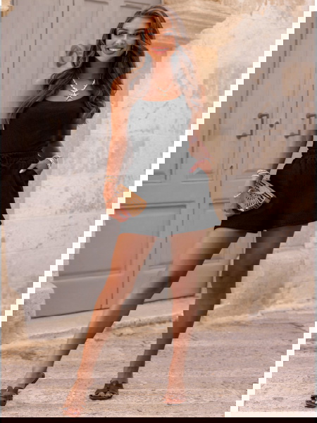 Czarny prążkowany komplet... 2