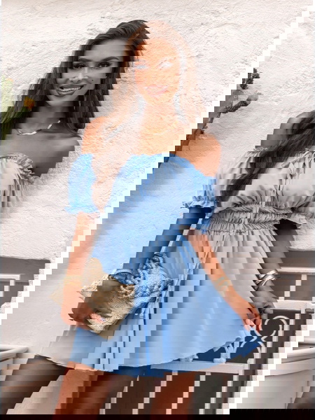 Błękitna sukienka mini typu... 2