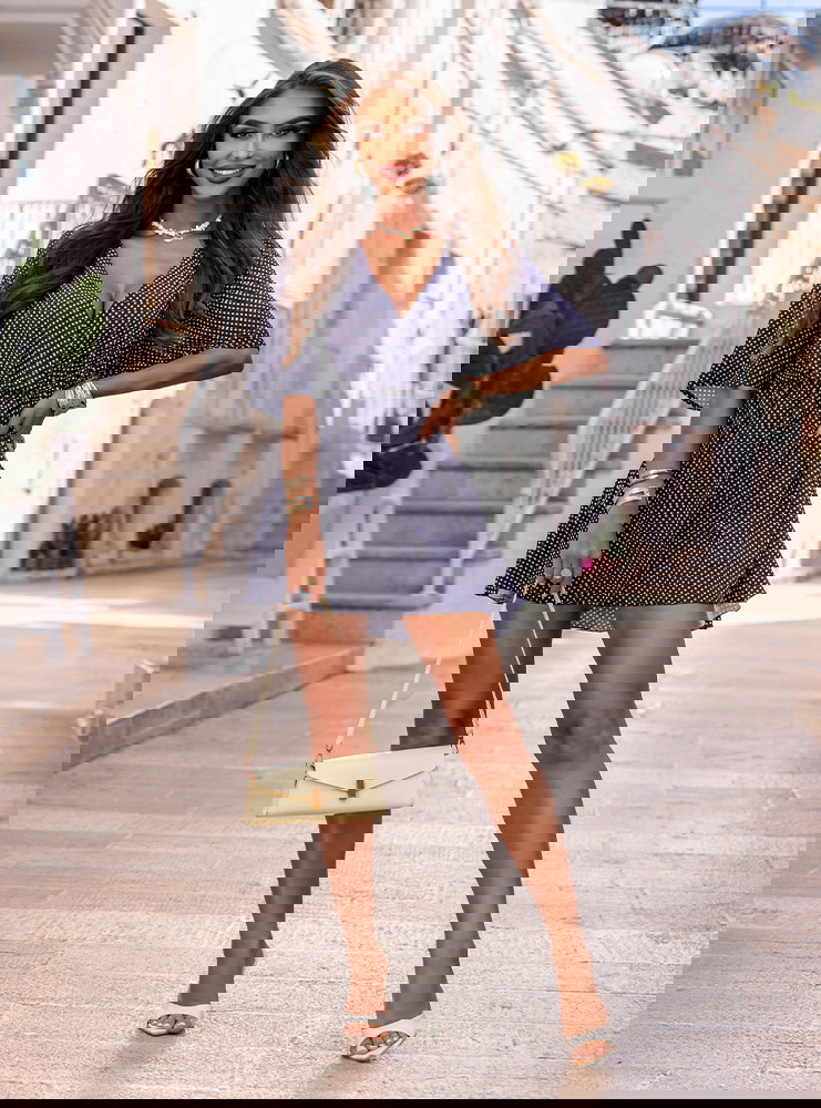 Wzorzysty kombinezon jak sukienka z...