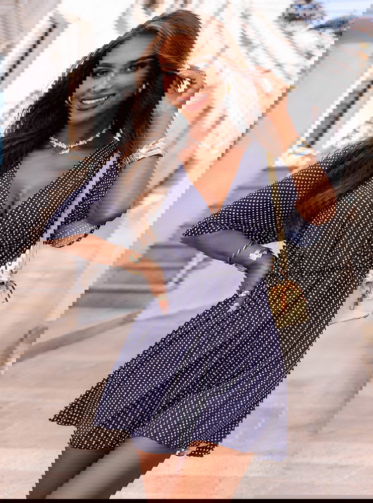 Wzorzysty kombinezon jak sukienka z...