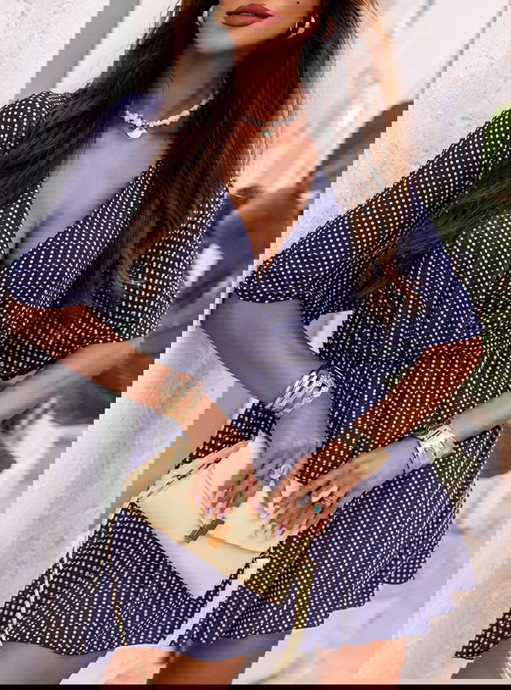 Wzorzysty kombinezon jak sukienka z...