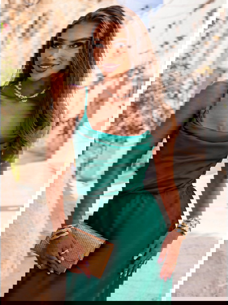 Satynowa sukienka wiązana... 2