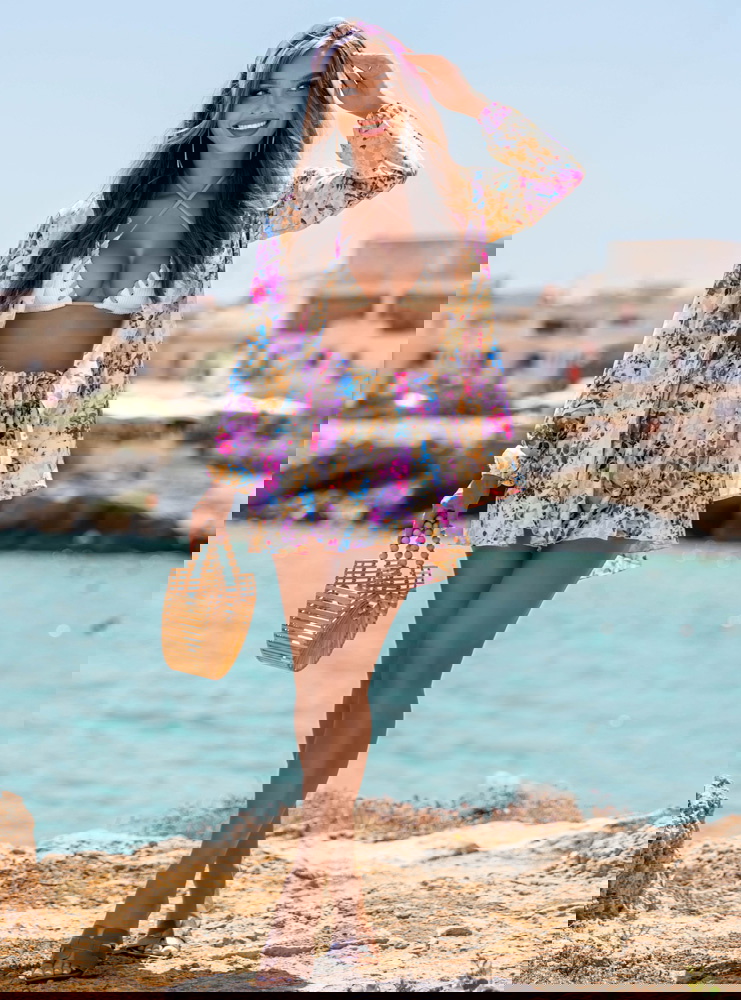 Wzorzysty komplet koszula i spodenki...