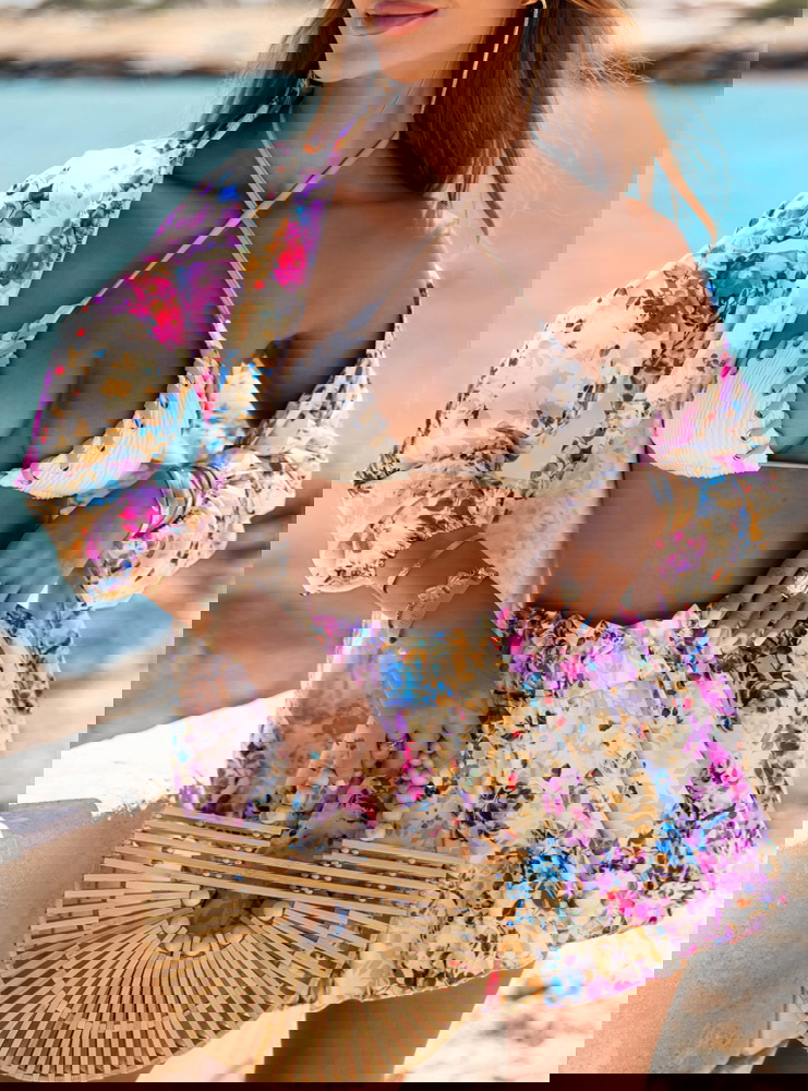 Wzorzysty komplet koszula i spodenki...