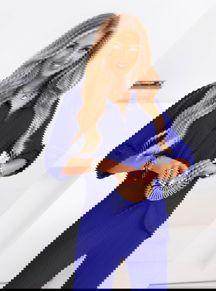 Chabrowy komplet koszula zapinana na...