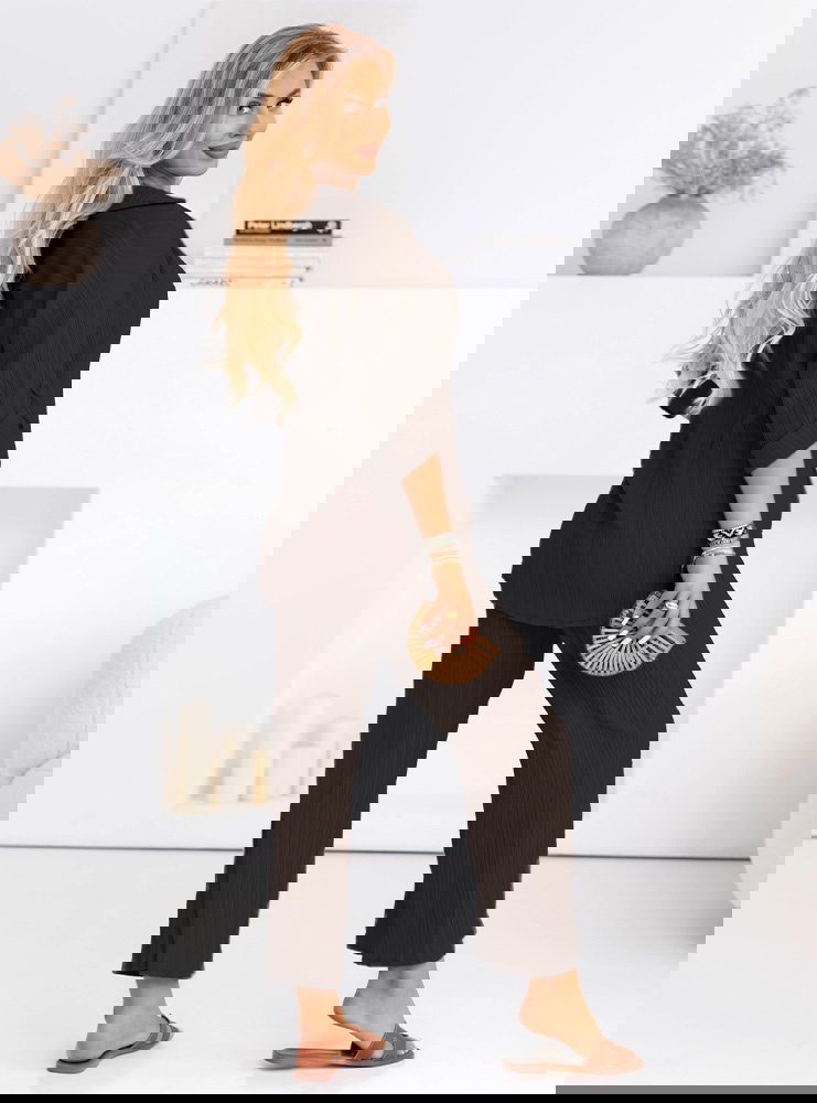 Czekoladowy komplet koszula zapinana...