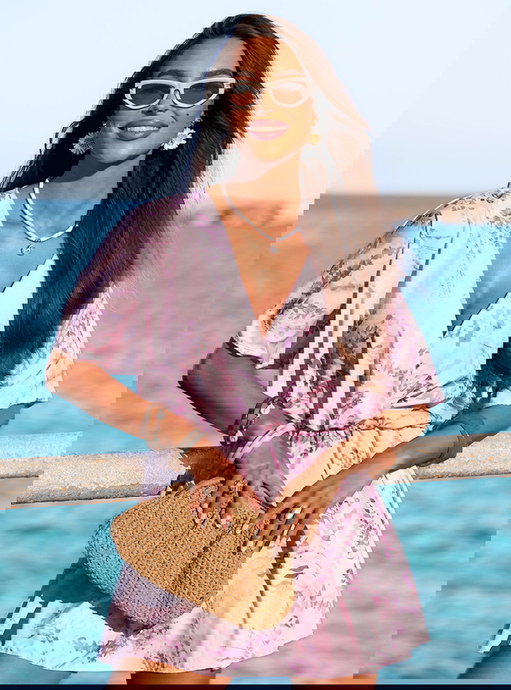 Wzorzysty kombinezon jak sukienka z...