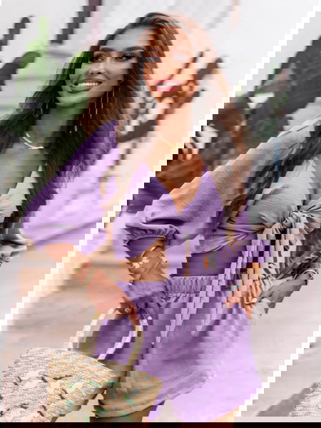 Liliowy komplet top z... 2