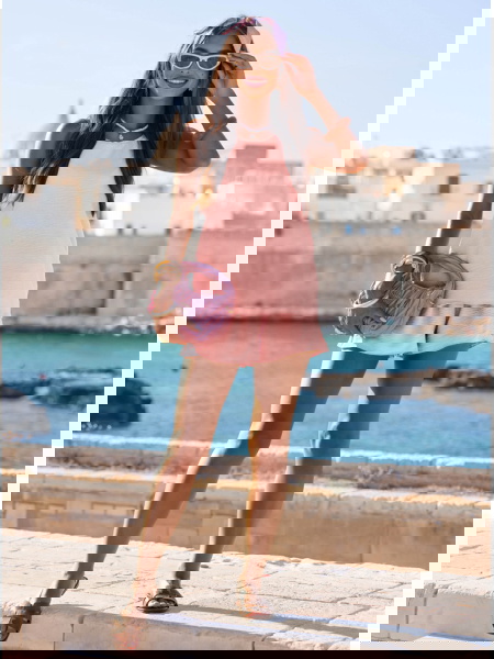 Pudrowy komplet bluzka i... 2