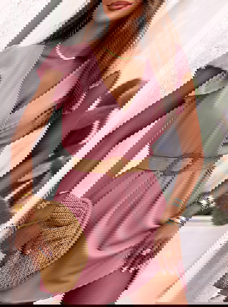 Sukienka z przekładanym dekoltem...