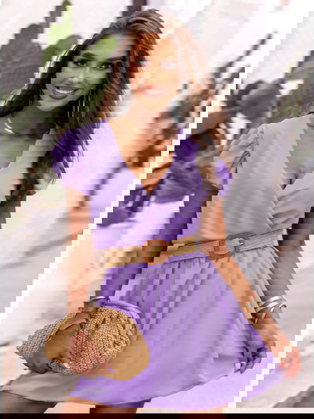 Liliowa sukienka z... 2