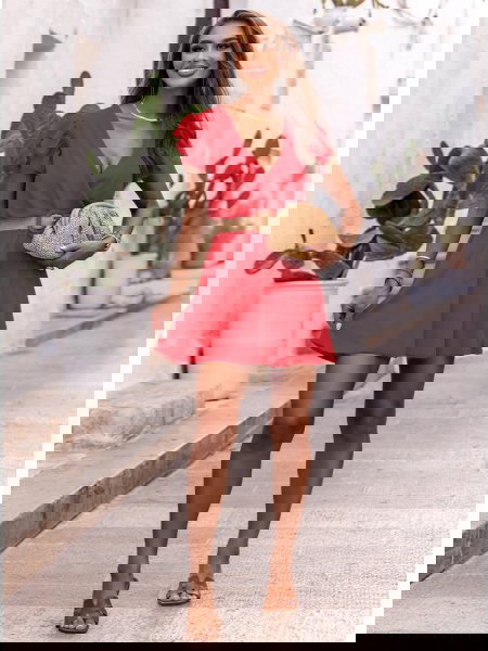 Malinowa sukienka z... 2