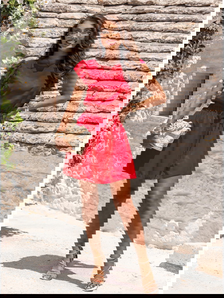 Malinowa sukienka z... 2