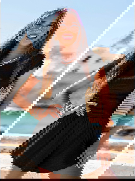 Czarny komplet prążkowany... 2