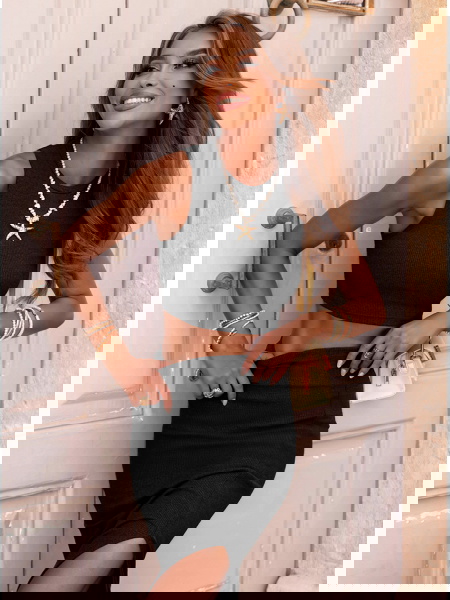 Czarny prążkowany komplet... 2